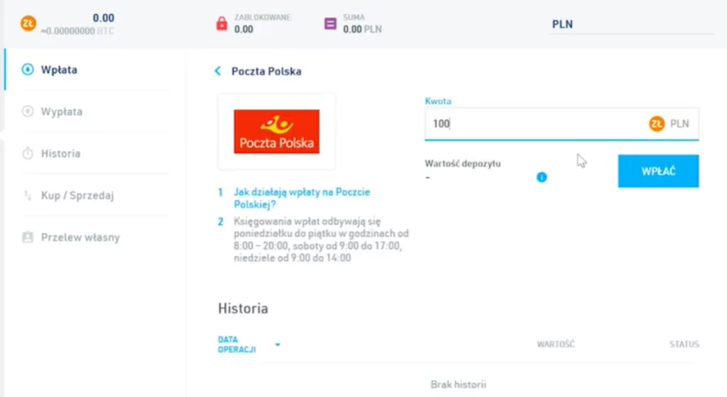 Kupno bitcoina na BitBay.net za pomocą Poczty Polskiej