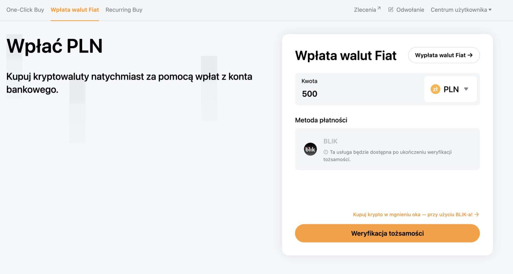 Bybit EU – wpłata złotówek przez BLIK